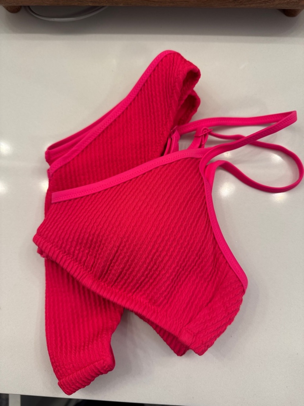 Aerie Hot Pink Triangle Bikini Top